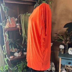 Women’s Michael Kors fringe shirt designer oversized unique sz large retro baggy